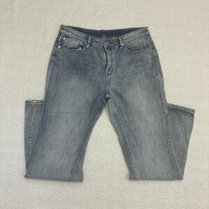 UNIF Gray-Blue Flared Jeans – Classic 5-Pocket Washed Finish & Subtle Alt Vibe